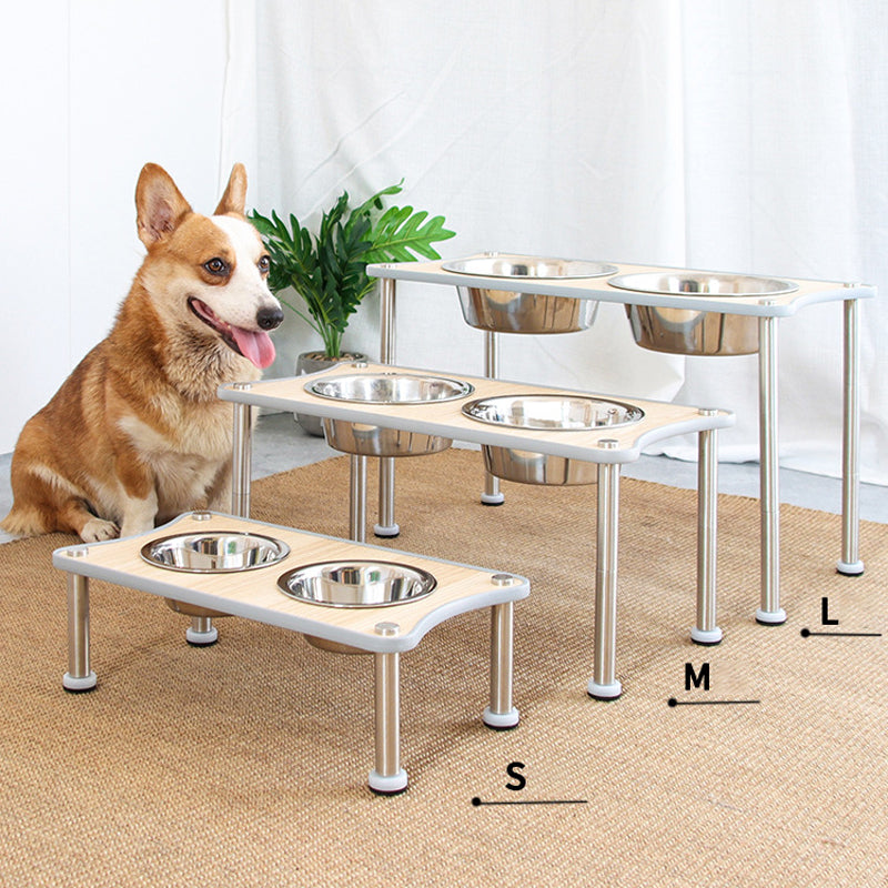 Adjustable Height Dog Food Bowl Rack
